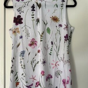 Floral Sleeveless Top - White and Multicolor